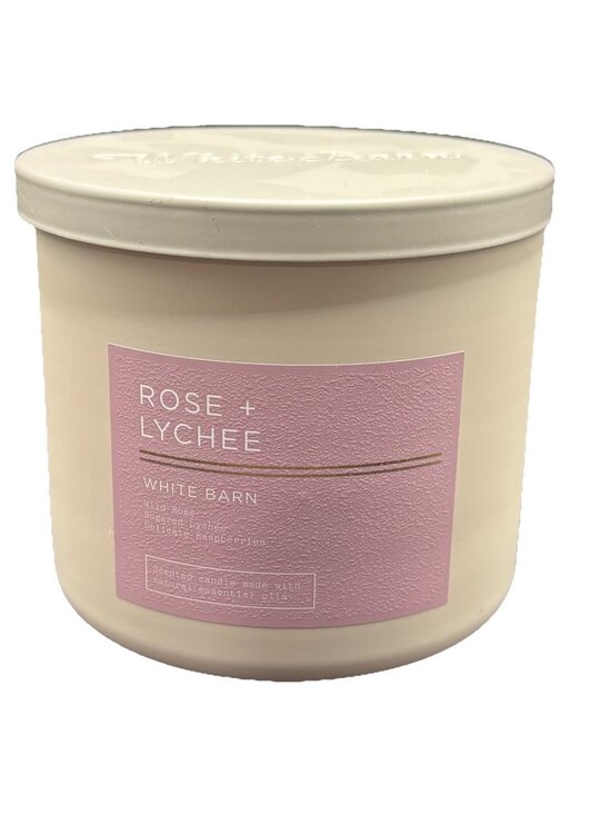 Bath & Body Works Other - Bath & Body Works Rose Lychee 3 Wick Candle 14.5 oz White Barn Floral Fruity